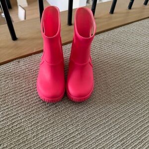 UGG Kids Bright Pink Waterproof Rain Boots